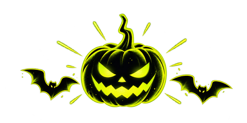 Calabaza y murciélagos de Halloween