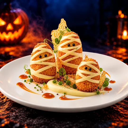 Croquetas de papa y carne momificadas - receta de Halloween con papa