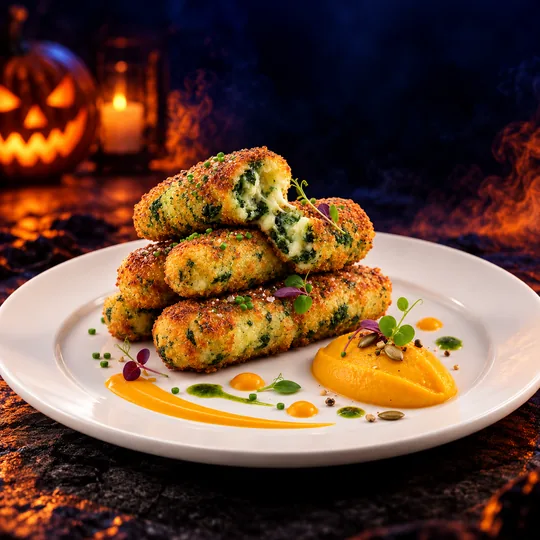 Dedos de bruja con espinaca - receta de Halloween con papa