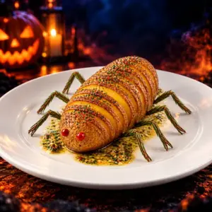 Papa araña - receta de Halloween con papa