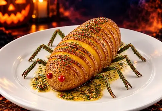Papa araña - receta de Halloween con papa